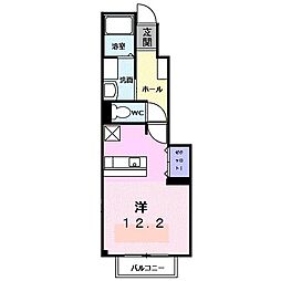 オリンピック ワンルームの間取図画像