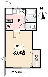 ケーズハウス 1Kの間取図画像