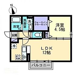 フルブルーム 1LDKの間取図画像