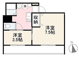 ホワイトヒルズ 2Kの間取図画像