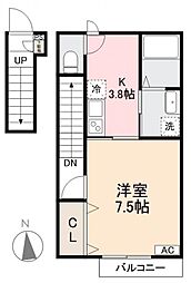Haimish 1Kの間取図画像