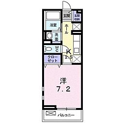 ハッピーレモンA 1Kの間取図画像