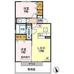 キュベレイ 2LDKの間取図画像