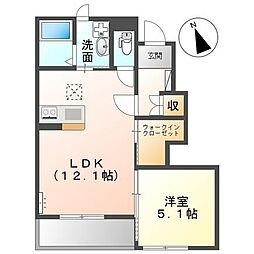 ソラール 1LDKの間取図画像