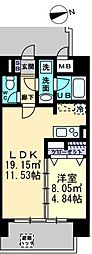 BIG・BAN瓦町駅東 1LDKの間取図画像