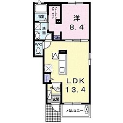 ジュネスM1 1LDKの間取図画像