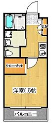 グランドゥール高松 1Kの間取図画像