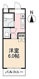 フリーダムリバーサイド 1Kの間取図画像