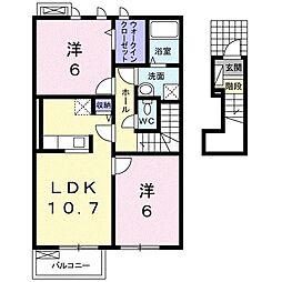 ルース・デラ・プレッソ3 2LDKの間取図画像