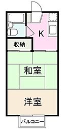 三好ハイツ 1Kの間取図画像