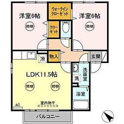 ティモーネB 2LDKの間取図画像