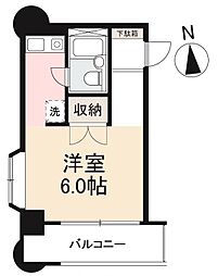 ルミエール三条 ワンルームの間取図画像