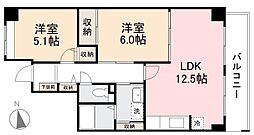 サンフォーレ98 2LDKの間取図画像