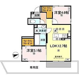 サンエスポアール 2LDKの間取図画像