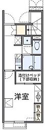 レオパレスLadyGrey2 1Kの間取図画像