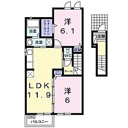 セレノ・カーサB 2LDKの間取図画像