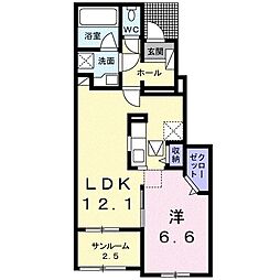 エンジェル・コートMY2 1LDKの間取図画像