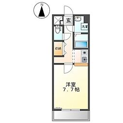 デロリアンN 1Kの間取図画像
