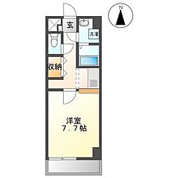 デロリアンN 1Kの間取図画像