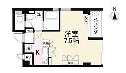 コリドールウエスト 1Kの間取図画像