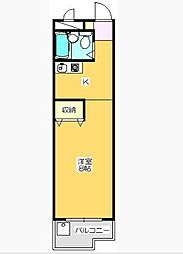 パズ昌栄 3階1Kの間取り