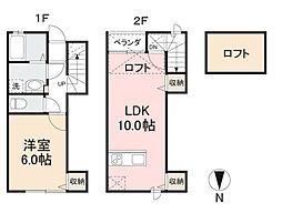 ヴィラ・アンソレイエ高松東B 1LDKの間取図画像