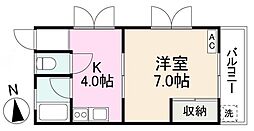 新和マンション 1Kの間取図画像