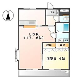 ステイブル円座2 1LDKの間取図画像