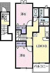 カルムC 2LDKの間取図画像