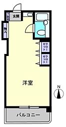 トリン錦町 1Kの間取図画像