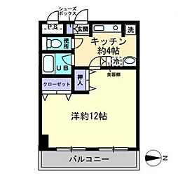 アルカディア西内町 1LDKの間取図画像