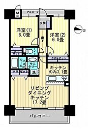 アルファライフ松島公園2 2LDKの間取図画像