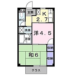 サンマルコ英 1DKの間取図画像