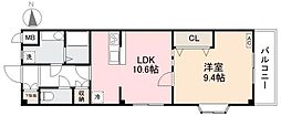 サウスプラザ六条 1LDKの間取図画像