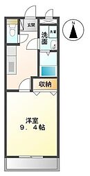 コンフィード水田 1Kの間取図画像