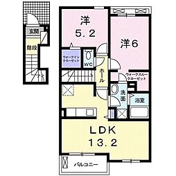 パルガーデン中央インター3 2LDKの間取図画像