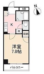 サンハウス栗林 1Kの間取図画像