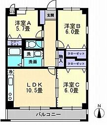 ラ・シャンブル21 3LDKの間取図画像
