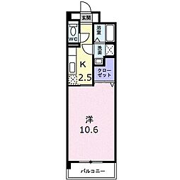 ヴィドゥカンパーニュ 1Kの間取図画像