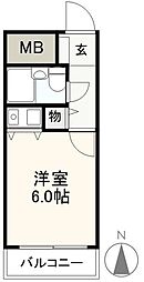 朝日プラザアーバンコア高松 ワンルームの間取図画像