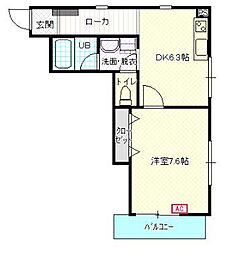 SAINTWORKS 1DKの間取図画像