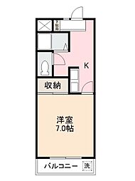 コーポジュネ3 1Kの間取図画像