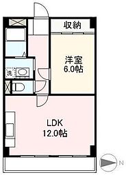 グランフォーレ三条 1LDKの間取図画像