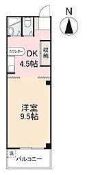 小川マンション 1DKの間取図画像