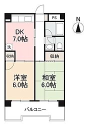 プラザ・アンジェロ 2DKの間取図画像