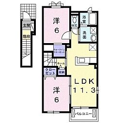 サンブリーゼ東山D棟 2LDKの間取図画像
