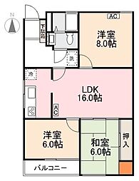 番町ブリックガーデン 3LDKの間取図画像