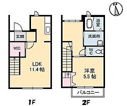 ディアス松縄B 1LDKの間取図画像