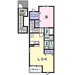 ブライトサンライズC棟 1LDKの間取図画像