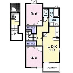 カルムC 2LDKの間取図画像